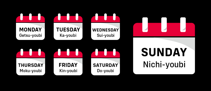 days of the week in japanese